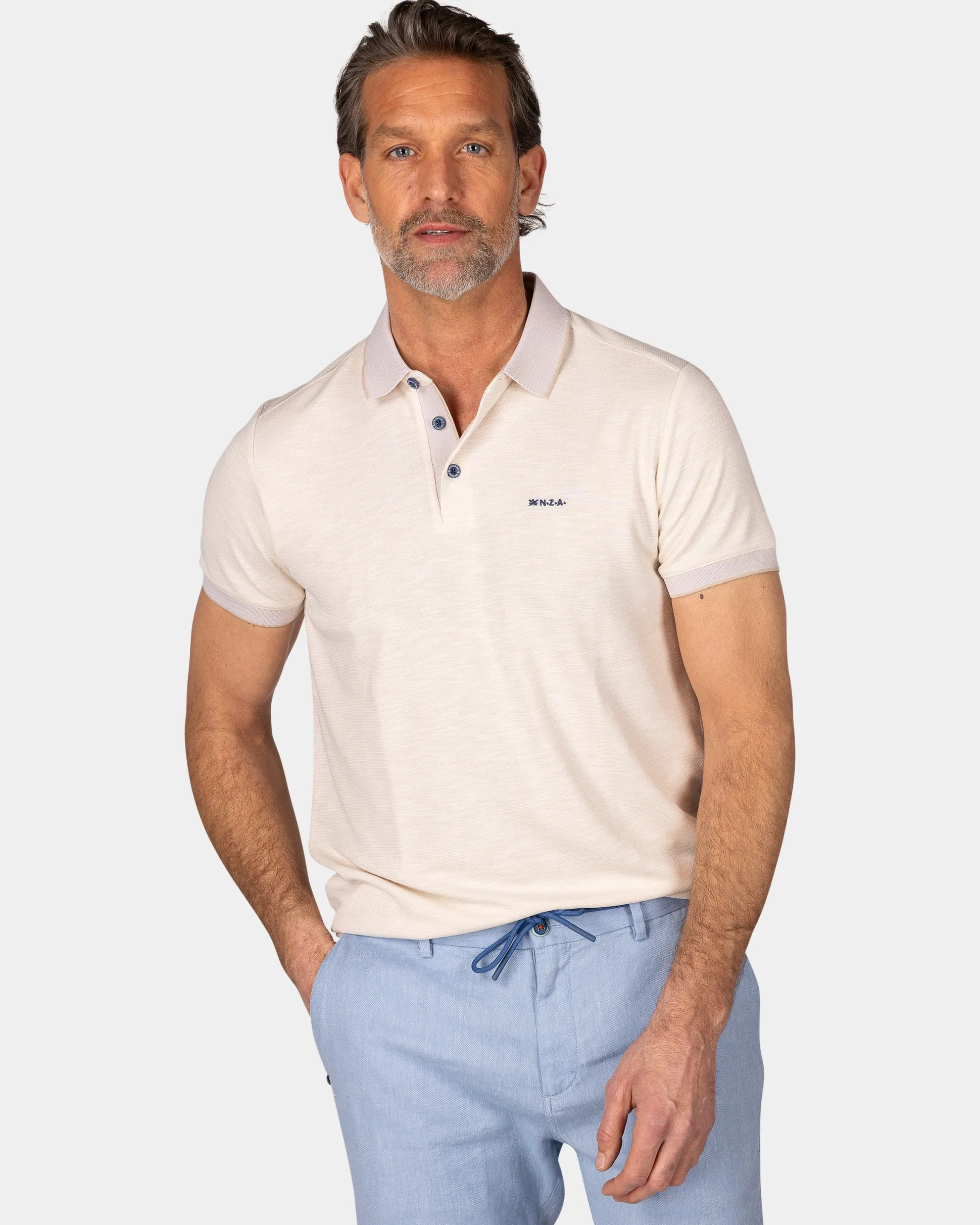 Light Beige Polo with Modal