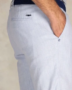 Light blue cotton-linen-Tencel chino shorts
