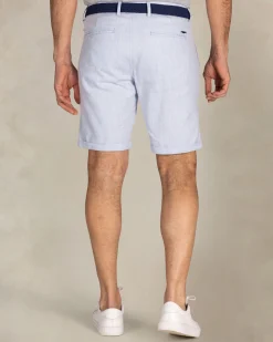 Light blue cotton-linen-Tencel chino shorts