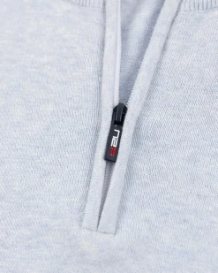 Light blue half zip pullover - Marble Blue
