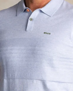 Light blue knitted cotton polo
