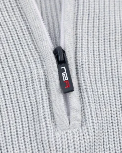 Light blue knitted half zip pullover - Phantom Blue
