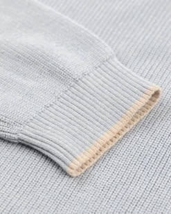 Light blue knitted half zip pullover - Phantom Blue