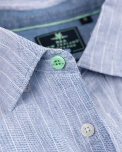 Light blue linen shirt - Dusk Navy