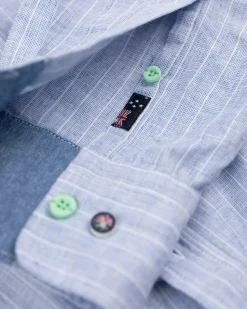 Light blue linen shirt - Dusk Navy