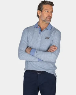 Light blue long sleeve polo