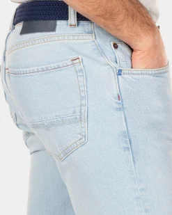 Light blue 5-pocket stretch jeans - Bleach Denim