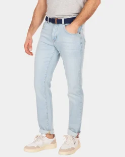 Light blue 5-pocket stretch jeans - Bleach Denim