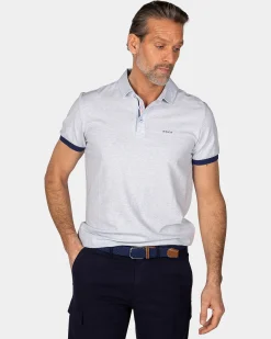 Light Blue Polo with Navy Details