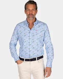 Light blue printed shirt