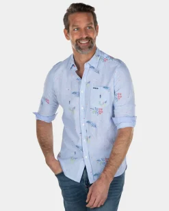 Light blue shirt with leaves - Light Blue