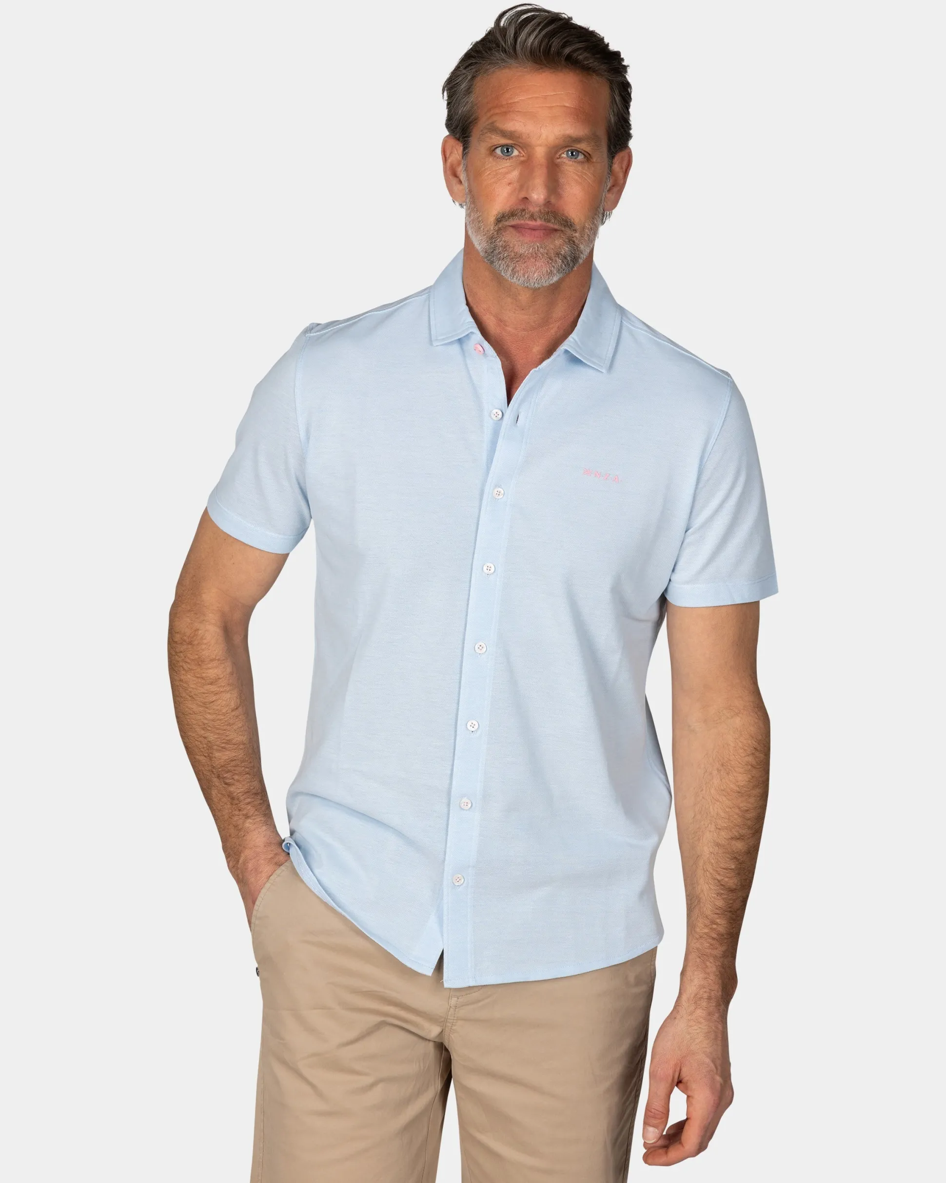 Light Blue Shirt with Short Sleeves