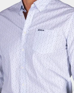 Light blue shirt with small dots