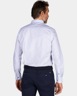 Light blue shirt with small dots