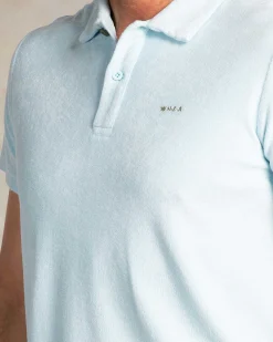 Light blue terry cloth polo