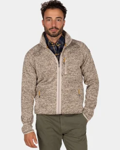Light brown fleece cardigan - Chestnut