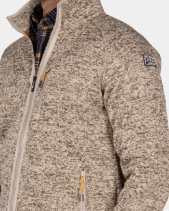 Light brown fleece cardigan - Chestnut