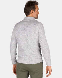 Light gray half-zip pullover - Royal Petrol