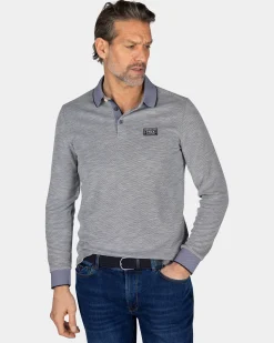 Light gray long sleeve polo