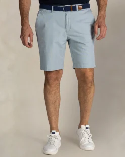Light green cotton chino stretch shorts