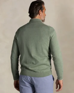Light green cotton half zip