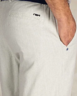 Light green cotton-linen-Tencel chino shorts