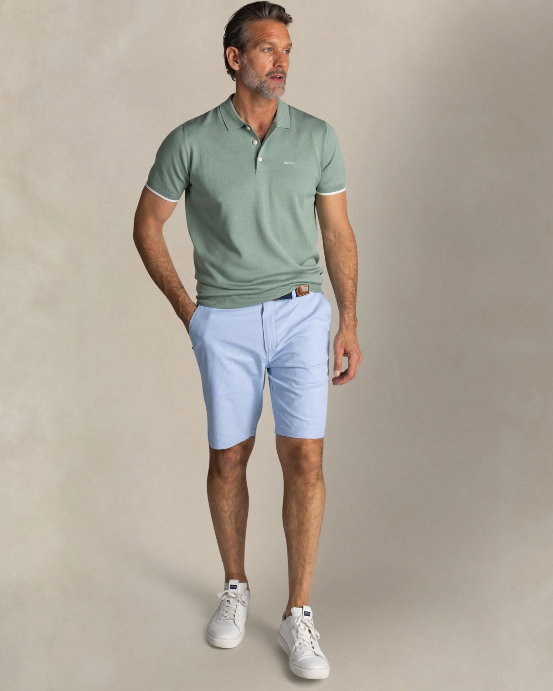 Light green knitted polo