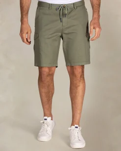 Light green linen cargo shorts