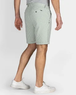 Light Green Striped Chino Shorts