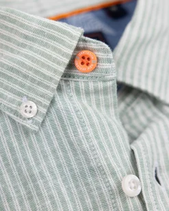 Light green striped linen shirt