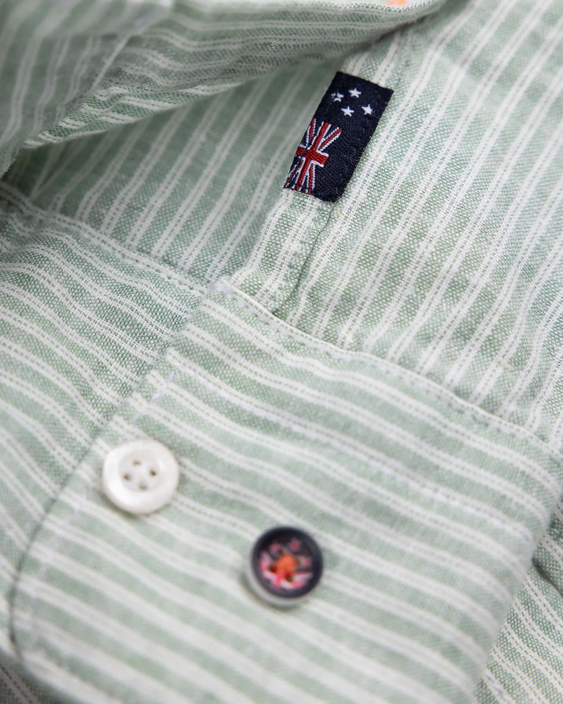 Light green striped linen shirt