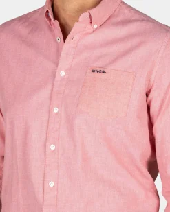 Light red solid cotton shirt