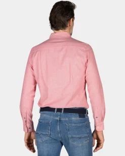 Light red solid cotton shirt