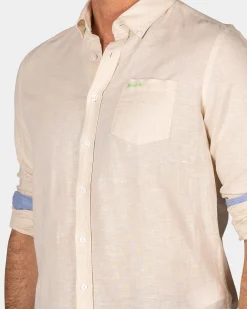 Linen Beige Long Sleeve Shirt