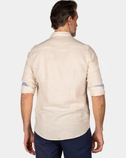 Linen Beige Long Sleeve Shirt