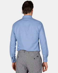 Linen Blue Long Sleeve Shirt