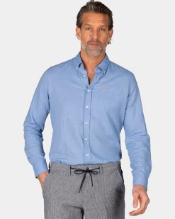 Linen Blue Long Sleeve Shirt