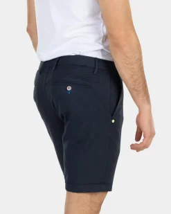 Linen chino shorts - High Summer Navy