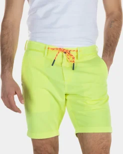 Linen chino shorts with stretch - High Summer Yellow
