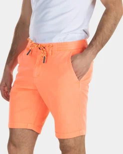 Linen chino shorts with stretch - High Summer Orange