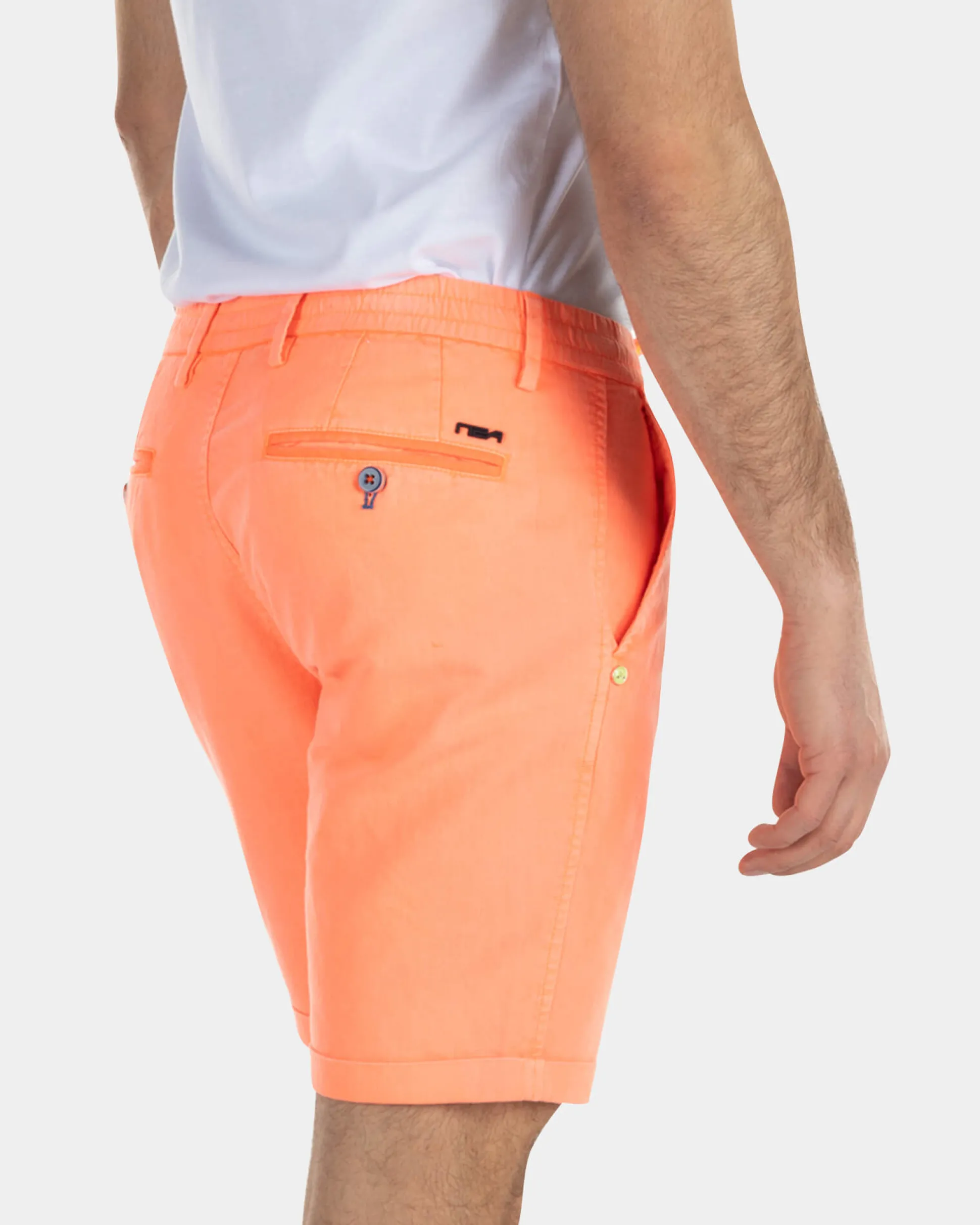 Linen chino shorts with stretch - High Summer Orange
