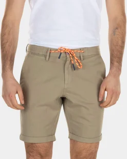 Linen chino shorts with stretch - Beach Sand