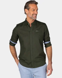 Linen Dark Green Long Sleeve Shirt