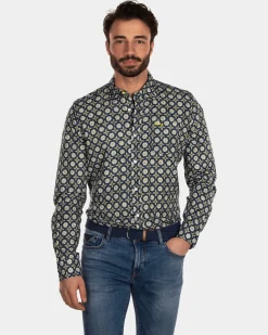 Linen flower printed shirt - Country Yellow