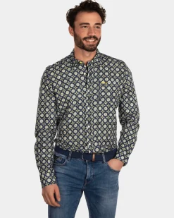Linen flower printed shirt - Country Yellow