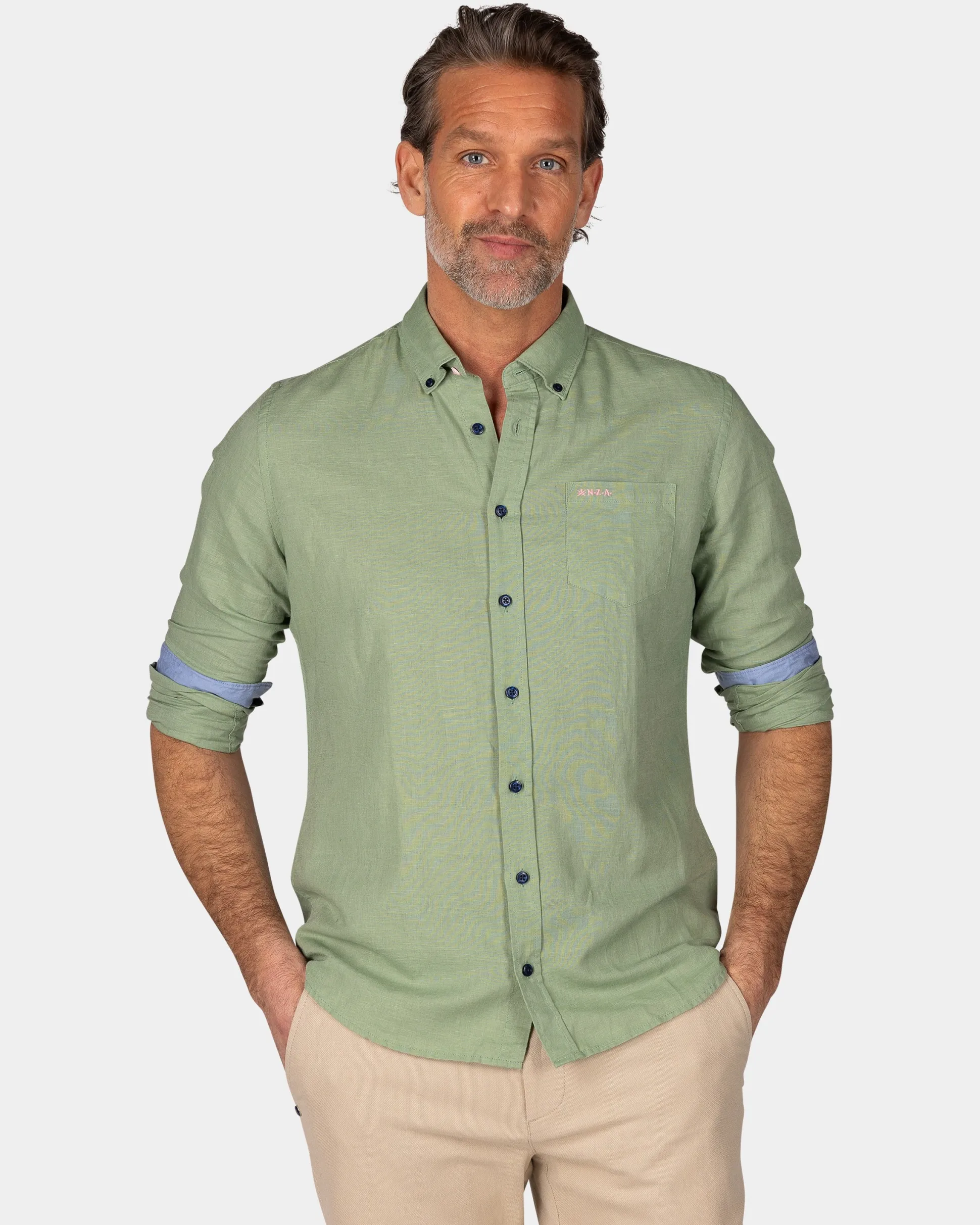 Linen Light Green Long Sleeve Shirt