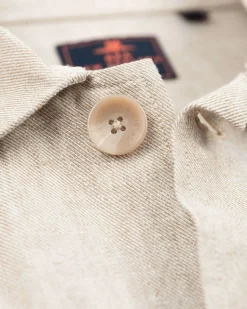 Linen long sleeved overshirt - Shimmering Sand