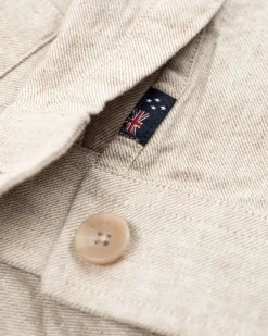 Linen long sleeved overshirt - Shimmering Sand