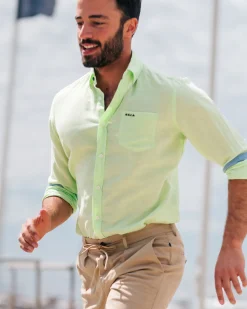 Linen Mint Green Long Sleeve Shirt