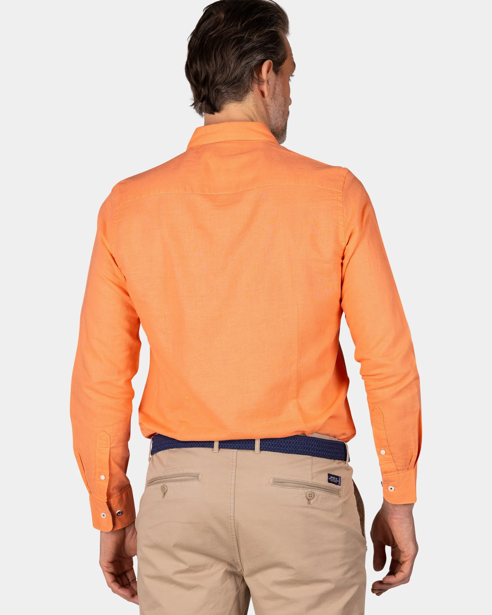 Linen Orange Long Sleeve Shirt